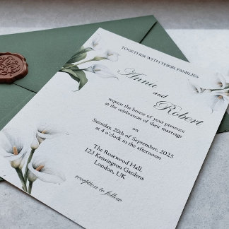 Elegant Callalilja-inbjudan – Blommig design Inbjudningar