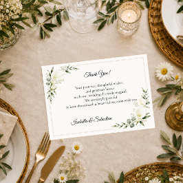Elegant Callalilja Minimalistisk Bröllop Tack Kort