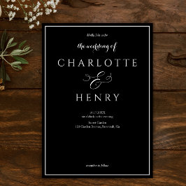 Elegant Callighraphy Script Black Bröllop Inbjudningar