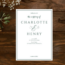 Elegant Callighraphy Script Grönt & White Bröllop