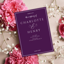 Elegant Callighraphy Script Lila Bröllop