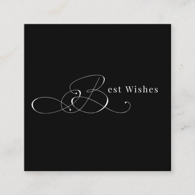 Elegant Calligrafi 'Bästa Önskemål Design Tilläggskort (Framsida)