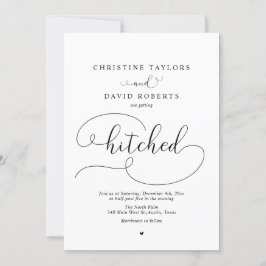 Elegant Calligrafi, komma Hitched Inbjudningar