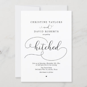 Elegant Calligrafi, komma Hitched Inbjudningar