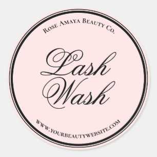 Elegant Calligrafi Script Lash Tvätt Shampoo Runt Klistermärke
