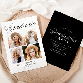 Elegant Calligraphy 4 Photo Studentfest Inbjudningar