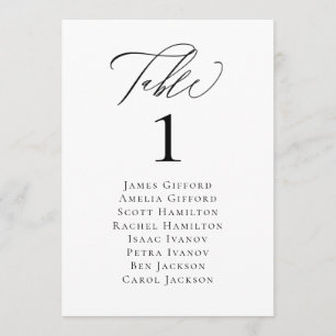 Elegant Calligraphy 5x7 Bordsnummer Card