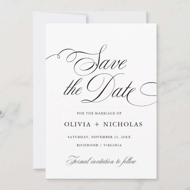 Elegant Calligraphy American Stil Handskrift Inbjudningar (Framsida)