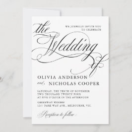 Elegant Calligraphy American Stil Handskrift Inbjudningar