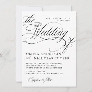 Elegant Calligraphy American Stil Handskrift Inbjudningar