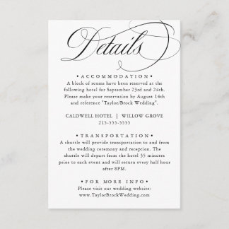 Elegant Calligraphy American Stil Handskrift Tilläggskort
