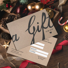 Elegant Calligraphy Anpassningsbar Kraft Gift Cert
