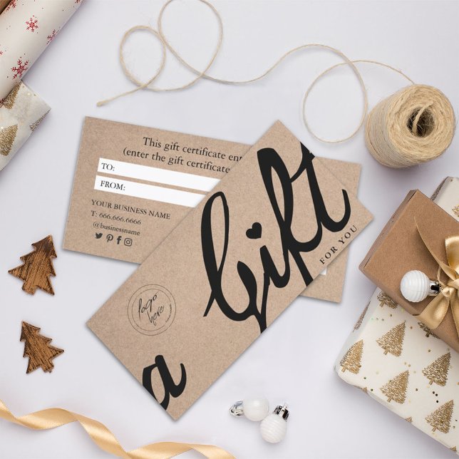 Elegant Calligraphy Anpassningsbar Kraft Gift Cert (Skapare uppladdad)