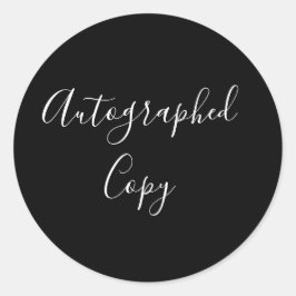 Elegant Calligraphy Autographed Copy Black Runt Klistermärke