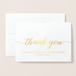 Elegant Calligraphy Baby Baptism tack vare fotot Folierat Kort