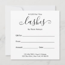 Elegant Calligraphy Beauty Salon Gift Certificate