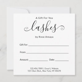 Elegant Calligraphy Beauty Salon Gift Certificate