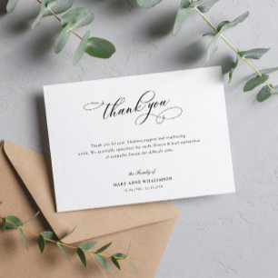 elegant calligraphy-begravning tackkort tack kort