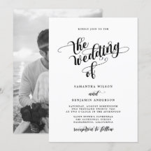 Elegant Calligraphy Black and White Photo Bröllop