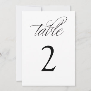 Elegant Calligraphy Black Bröllop Bordsnummer