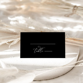 Elegant Calligraphy Black Bröllop Bordsnummer Placeringskort