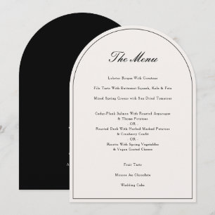 Elegant Calligraphy Black Bröllop Middagsmenykort Inbjudningar