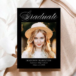 Elegant Calligraphy Black Photo Studenten Meddelande