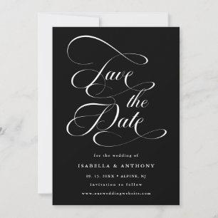 Elegant Calligraphy Black Spara Datumet