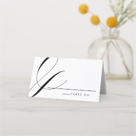 Elegant Calligraphy Black White Bröllop Place Card Placeringskort