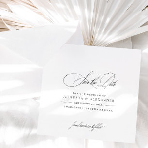 Elegant Calligraphy Black & White Spara Datumet