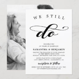 Elegant Calligraphy Black & White Vow Renewal Inbjudningar
