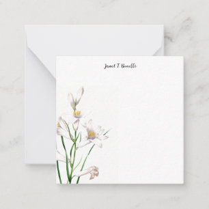 Elegant Calligraphy-Blommigt med oformaterad Profe Anteckningskort