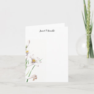 Elegant Calligraphy-Blommigt med oformaterad Profe Anteckningskort