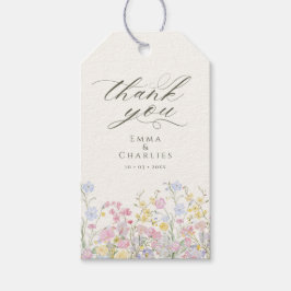 Elegant Calligraphy Boho Wildflowers Wedding Presentetikett