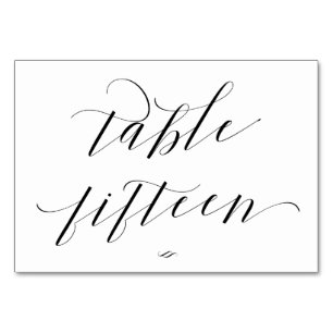 Elegant Calligraphy Bord 15 Recept Bordsnummer