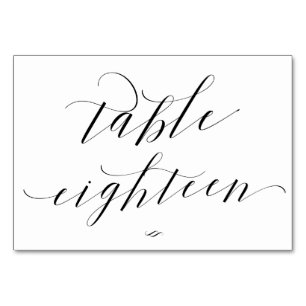 Elegant Calligraphy Bord 18 Recept Bordsnummer