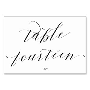 Elegant Calligraphy Bord fjorton Reception Bordsnummer