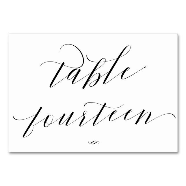 Elegant Calligraphy Bord fjorton Reception Bordsnummer (Framsidan)