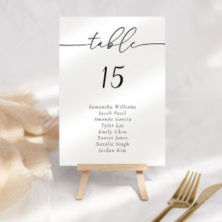 Elegant Calligraphy Bordsnummer Guest Namn