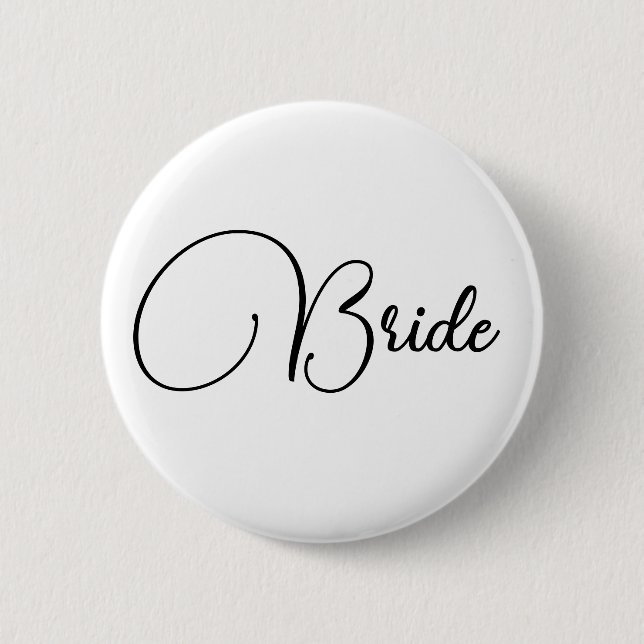 Elegant Calligraphy Bride Bachelorette Party Knapp (Framsida)
