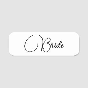 Elegant Calligraphy Bride Bachelorette Party Namnbricka