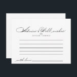 Elegant Calligraphy Bröllop Advice Card Vykort<br><div class="desc">Det här bröllop-rådgivningskortet i elegant är perfekt för ett modernt bröllop. Den enkla och snyggt designen har skript av typen klassisk och finare i svartvitt. De här korten är perfekter för bröllop,  möhippa,  babydusch,  studentfest och mycket mer. Anpassa korten med namn från bruden och brudgummen,  blivande föräldrar eller student.</div>