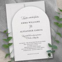 Elegant Calligraphy Bröllop Black White Arch