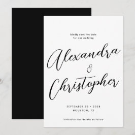 Elegant Calligraphy Bröllop Förlovning Spara Datumet