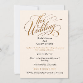 Elegant Calligraphy "Bröllop of"-inbjudan Inbjudningar