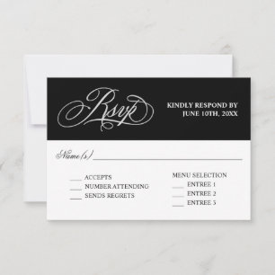 Elegant Calligraphy-Bröllop OSA med Entree Kort