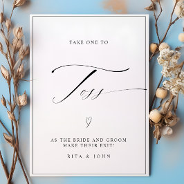 Elegant Calligraphy Bröllop Petal Toss Send Off Poster