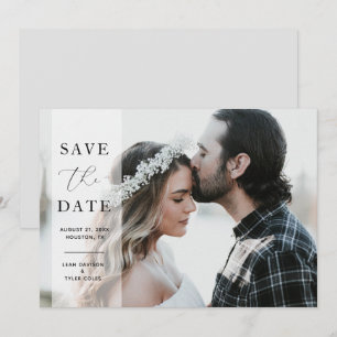 Elegant Calligraphy Bröllop Photo Save date Spara Datumet