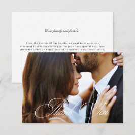 Elegant Calligraphy Bröllop Photo Tack Kort