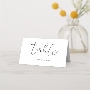 Elegant Calligraphy Bröllop Place Card Placeringskort